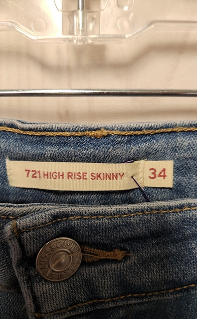 Levis Women's Size 34 (18/1X) Blue Jeans 721 High Rise Skinny