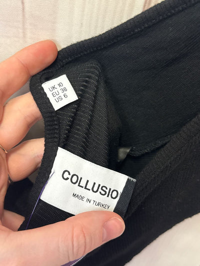 Collusion Women's Size 6 Black Bodysuit