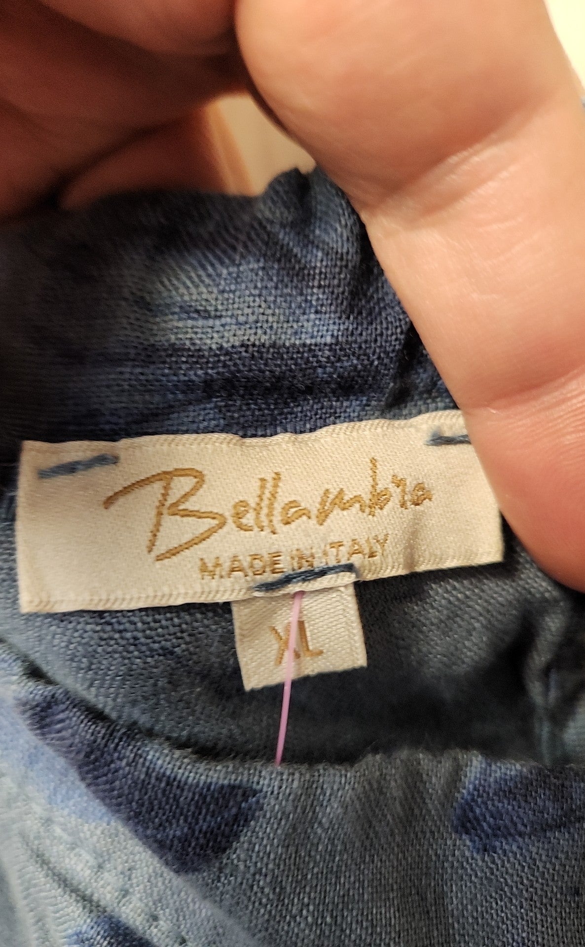 Bellambra Women's Size XL Blue Linen Floral Dress
