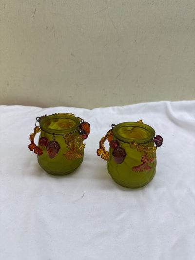 2PCS Green Candleholder(s)