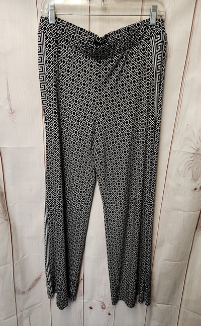 White House Black Market Women's Size M White & Black Pants The Wide Leg