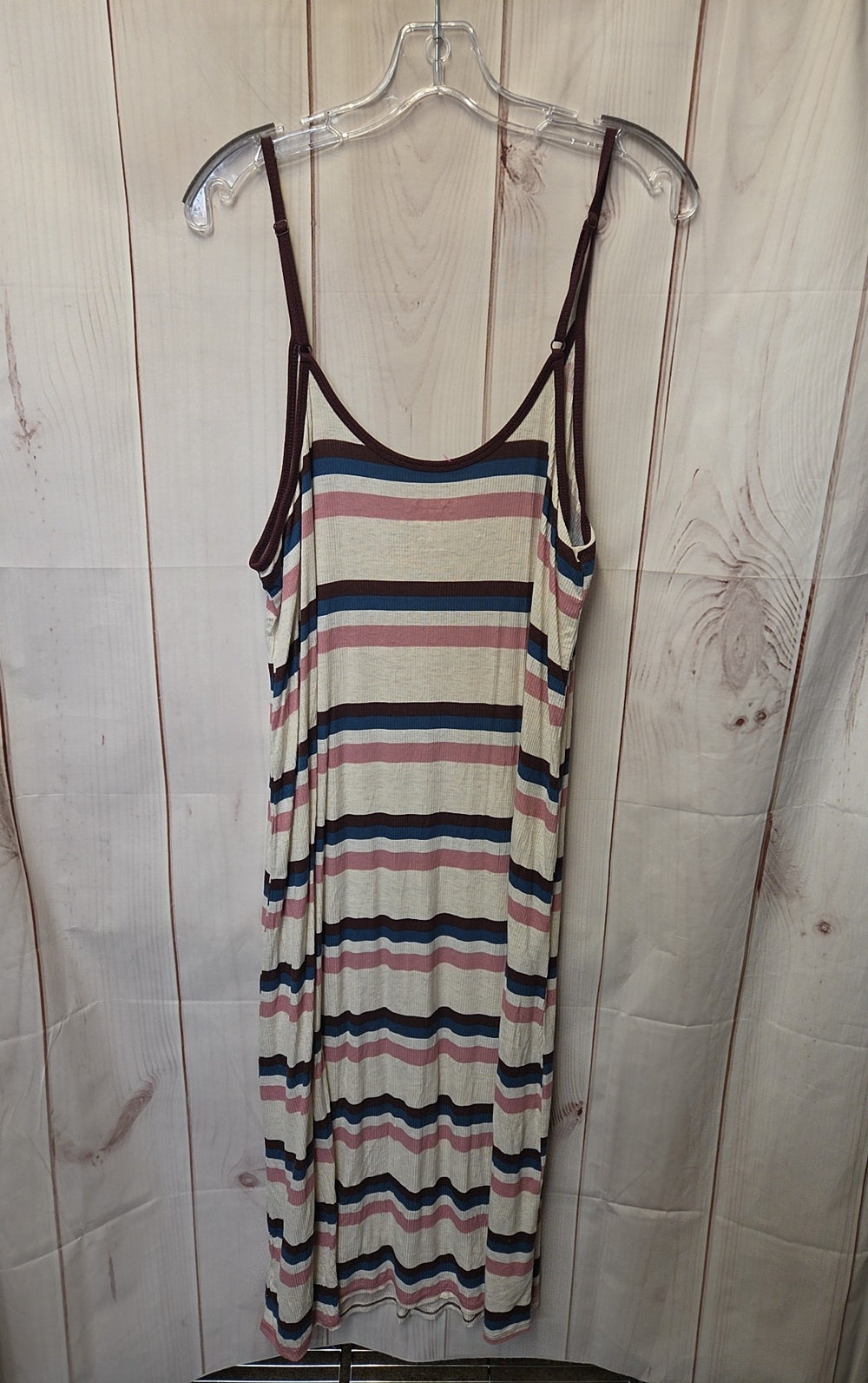 how to accessorize blue dress Ivie Halter Plunge Maxi Dress Blue Stripe