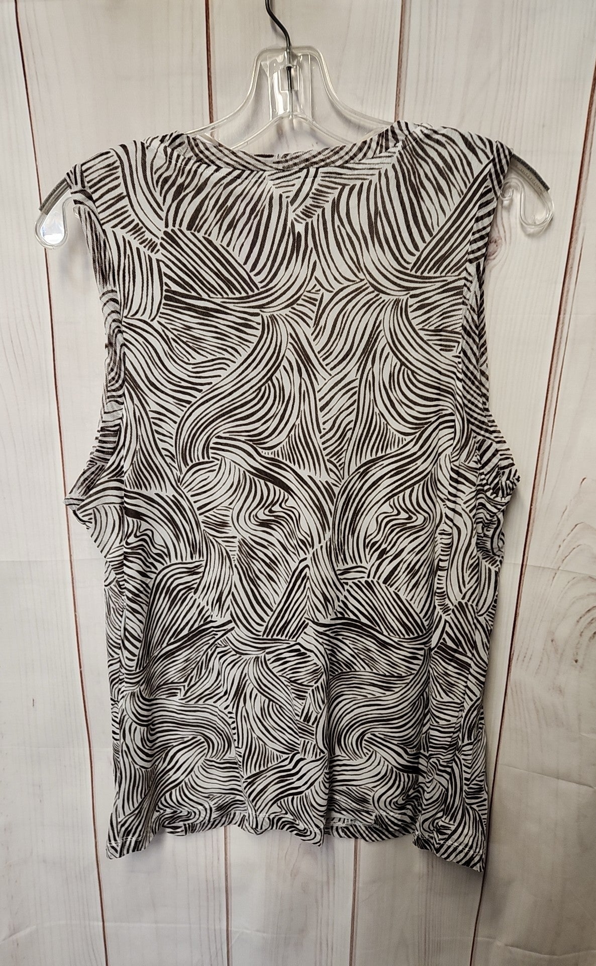 Chico's Women's Size 3 = US XL White & Brown Sleeveless Top