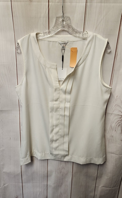 NWT Calvin Klein Women's Size M White Sleeveless Top