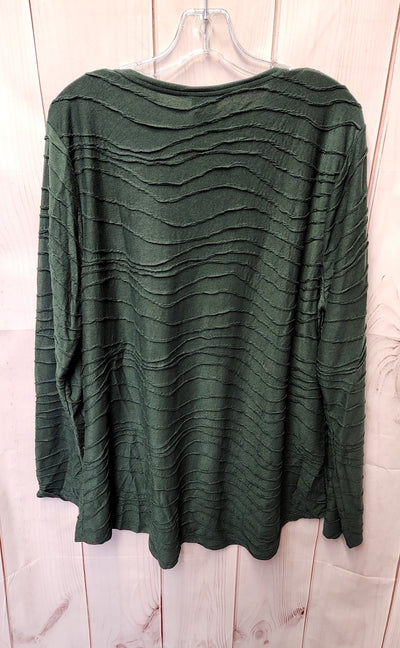 Chico's Women's Size 3 = US XL Green Long Sleeve Top