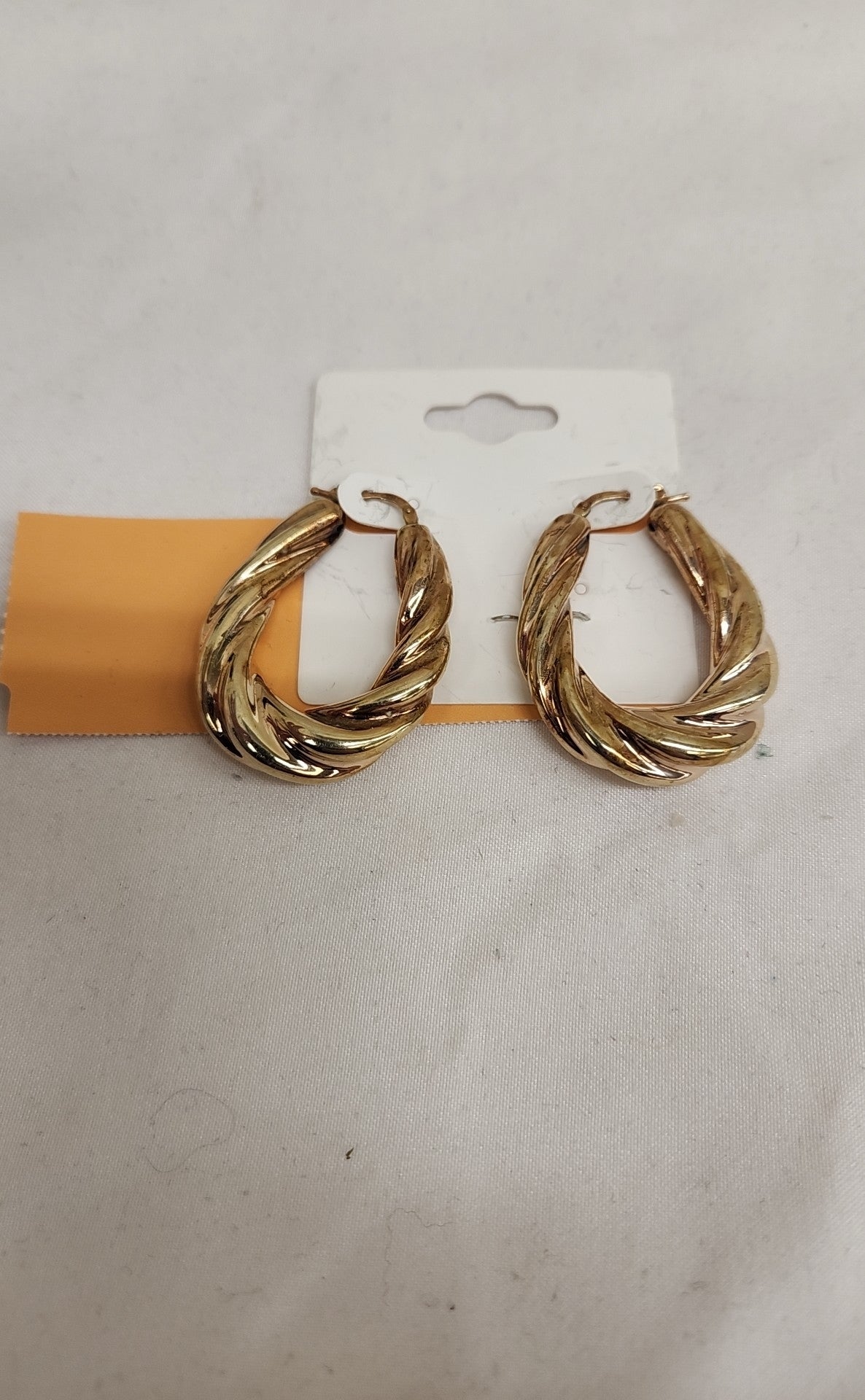 .925 Sterling Silver Gold Tone Hoop Earrings