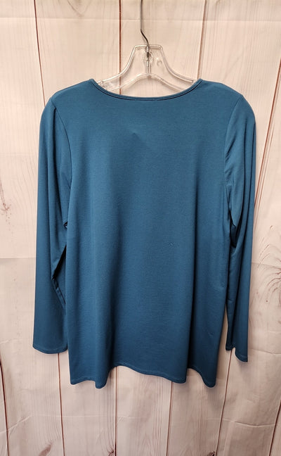 J Jill Wearever Collection  Women's Size S Petite Teal Long Sleeve Top