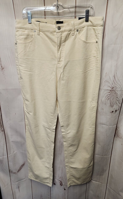 NWT Talbots Women's Size 14 White Corduroy Straight Leg Pants