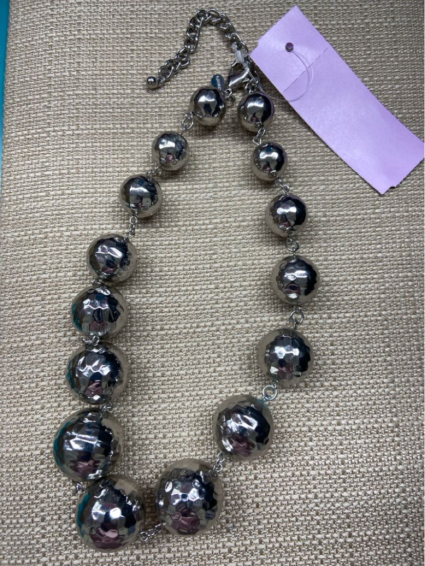 Chico's Silver Beaded Necklace