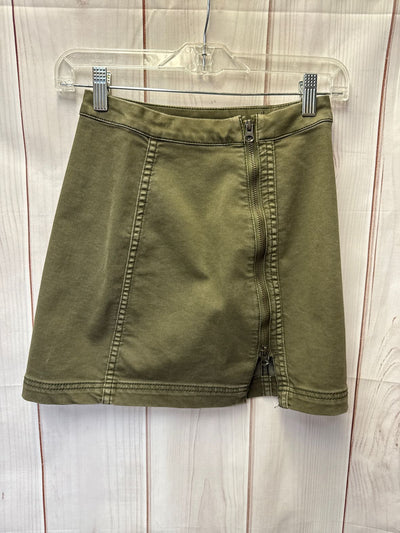 Free People Women's Size 0 Green Skirt