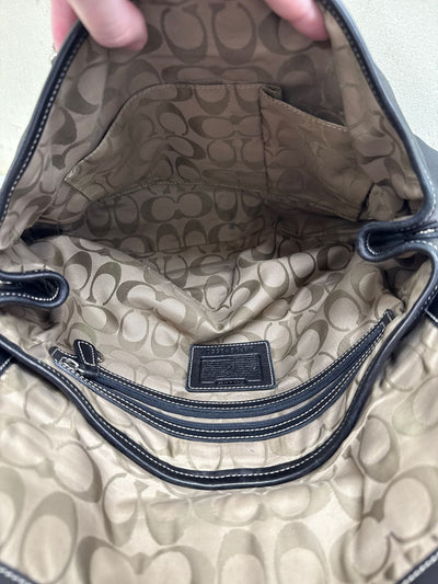 VTG Coach 9550 Hampton Soho Flap Black Leather Purse Bag AS IS - small stains