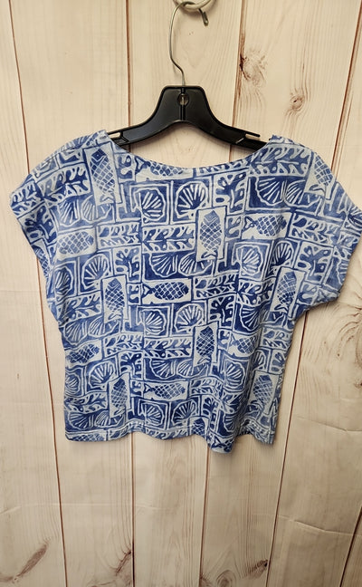 Rum Reggae Women's Size M Blue Short Sleeve Top