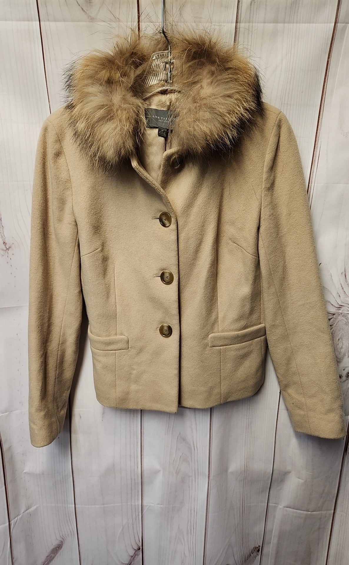 Ann Taylor Women's Size 4 Petite Beige Jacket