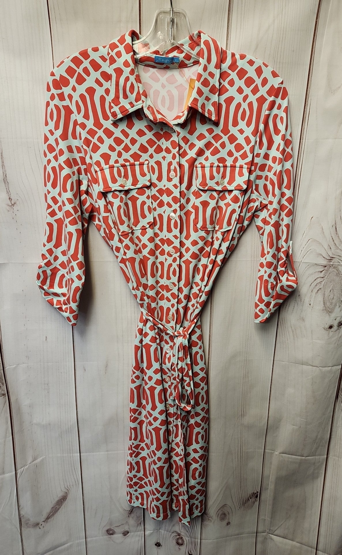 J McLaughlin Women's Size M Blue & Pink Dress