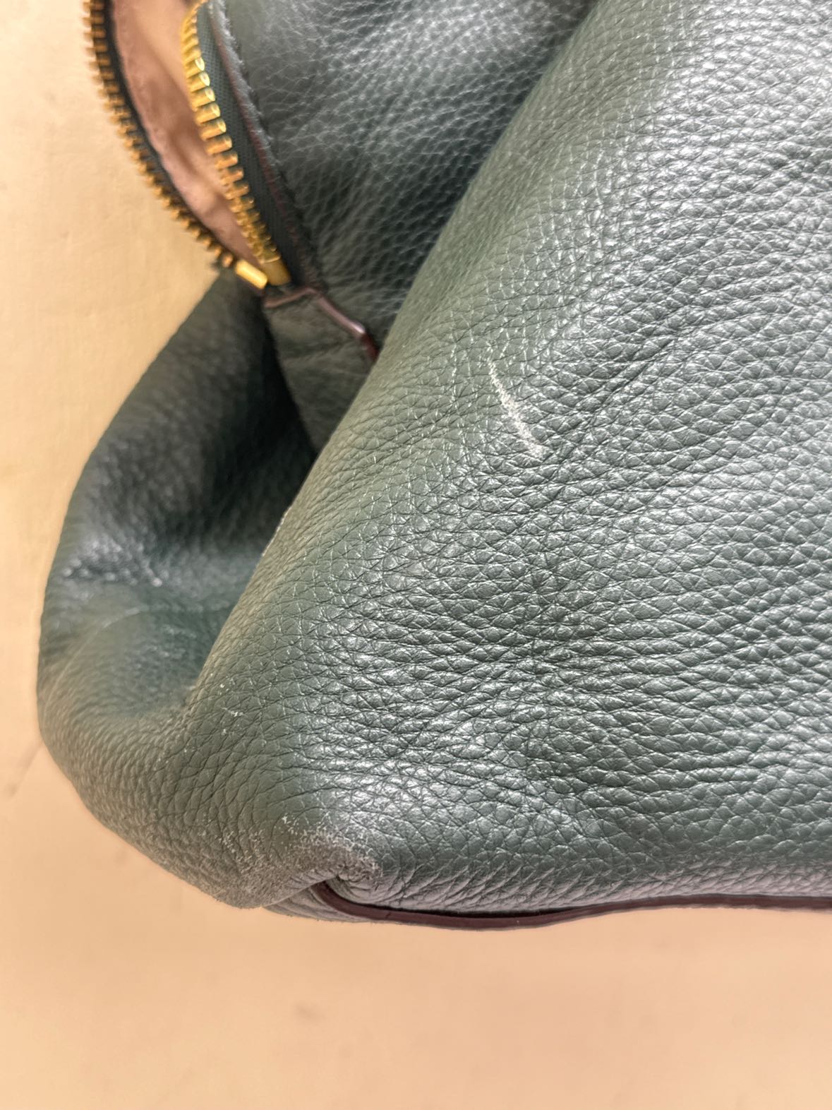Michael Kors Large Green Leather Shoulder Purse Bag AS IS - wear