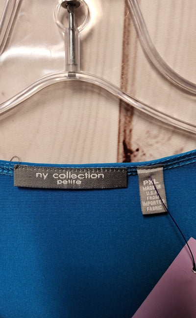NY Collection Women's Size XL Petite Blue 3/4 Sleeve Top