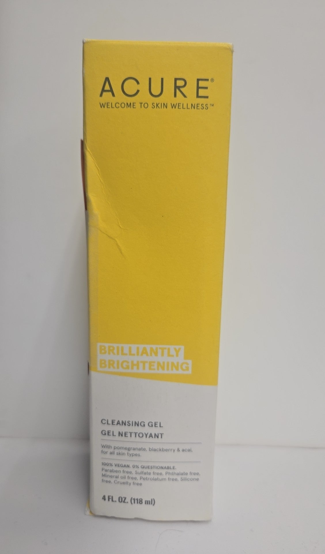 NIB Acure Brilliantly Brightening Cleansing Gel 4fl oz Cosmetic