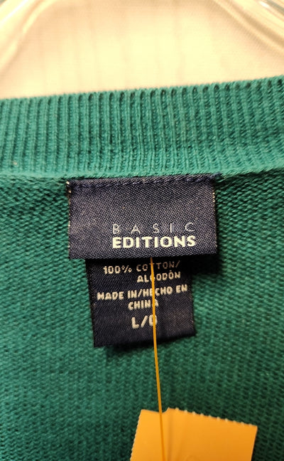 Basic Edition Women's Size L Teal Cardigan