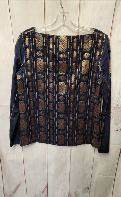 Tory Burch Women's Size 4 Navy Long Sleeve Top