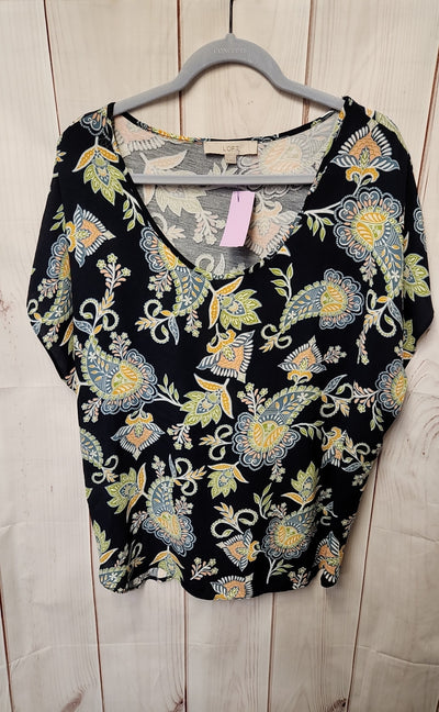 Loft Women's Size XL Black Short Sleeve Top