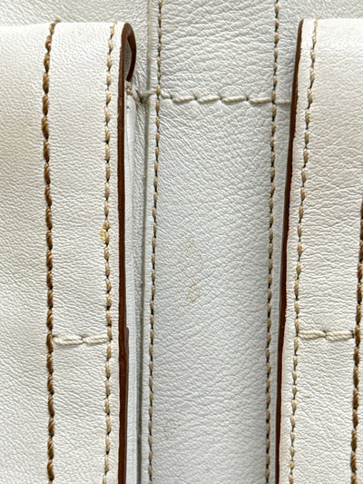 Coach F06468 White Leather Soho Double Front Pocket Shoulder Purse Bag AS IS