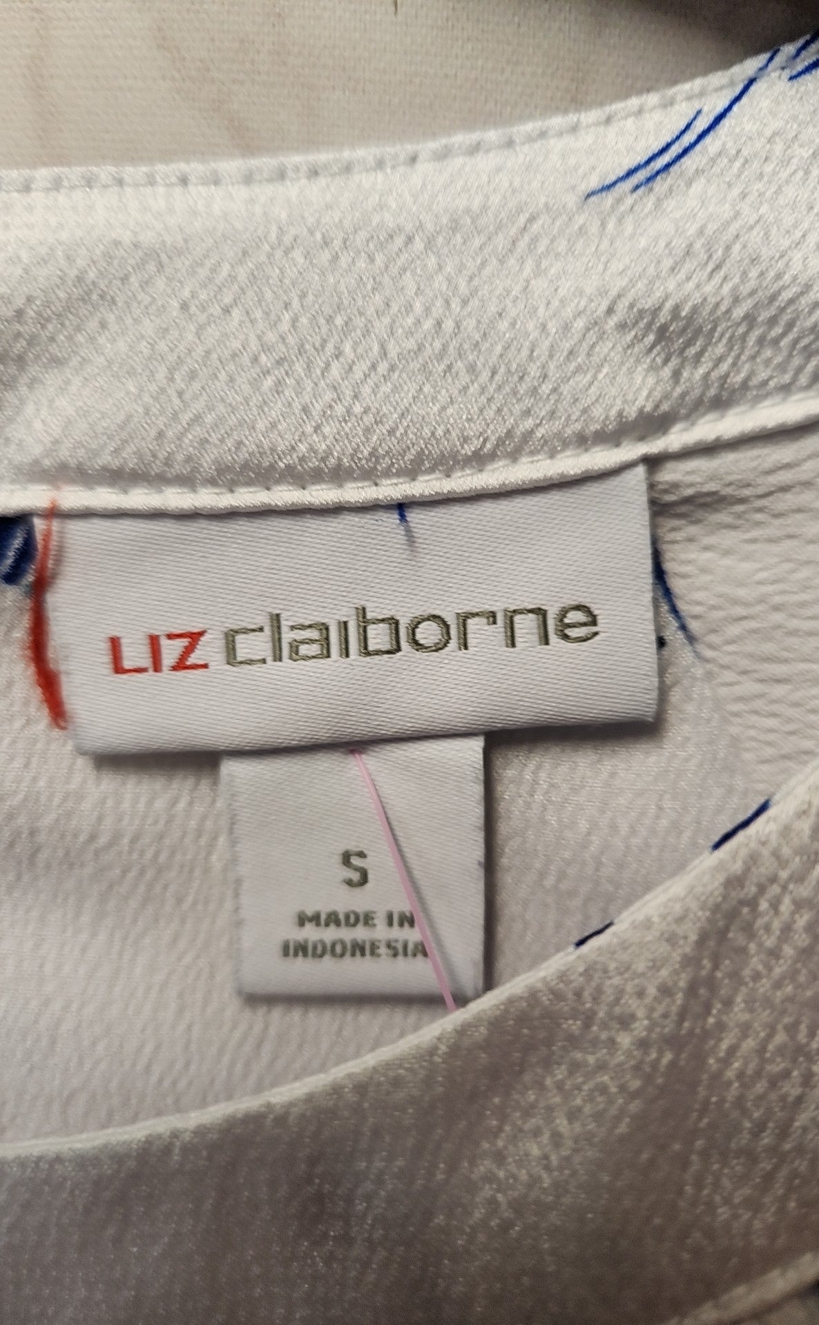 Liz Claiborne Women's Size S White Floral Sleeveless Top