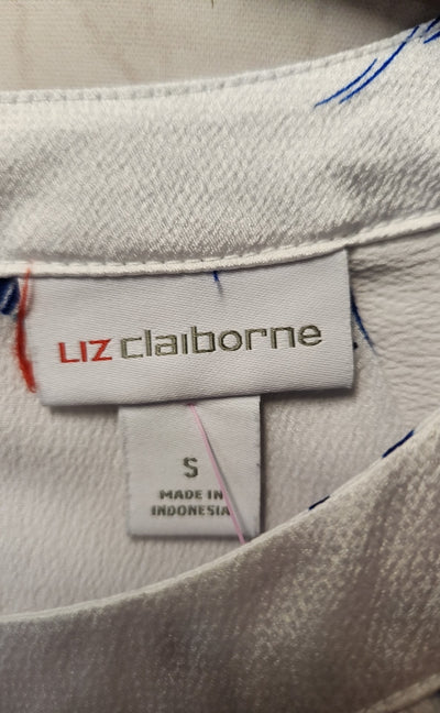 Liz Claiborne Women's Size S White Floral Sleeveless Top