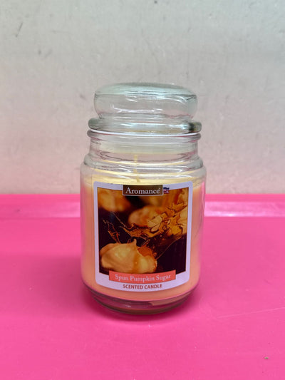 Spun Pumpkin Sugar Candle