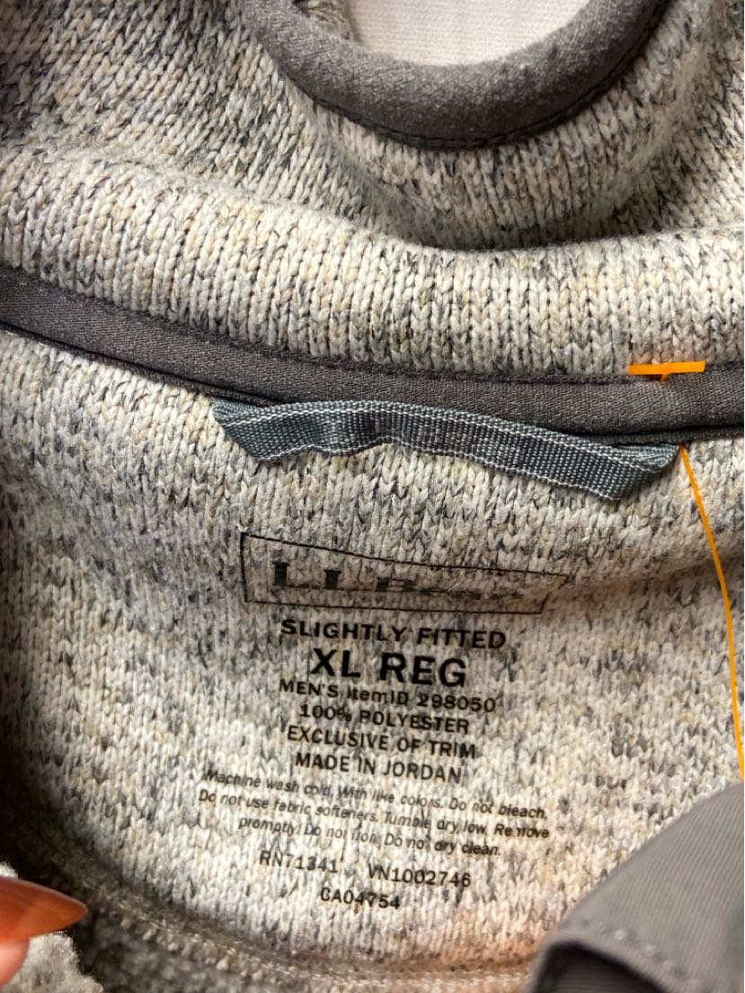 LL Bean Men's Size XL Beige Sweatshirt