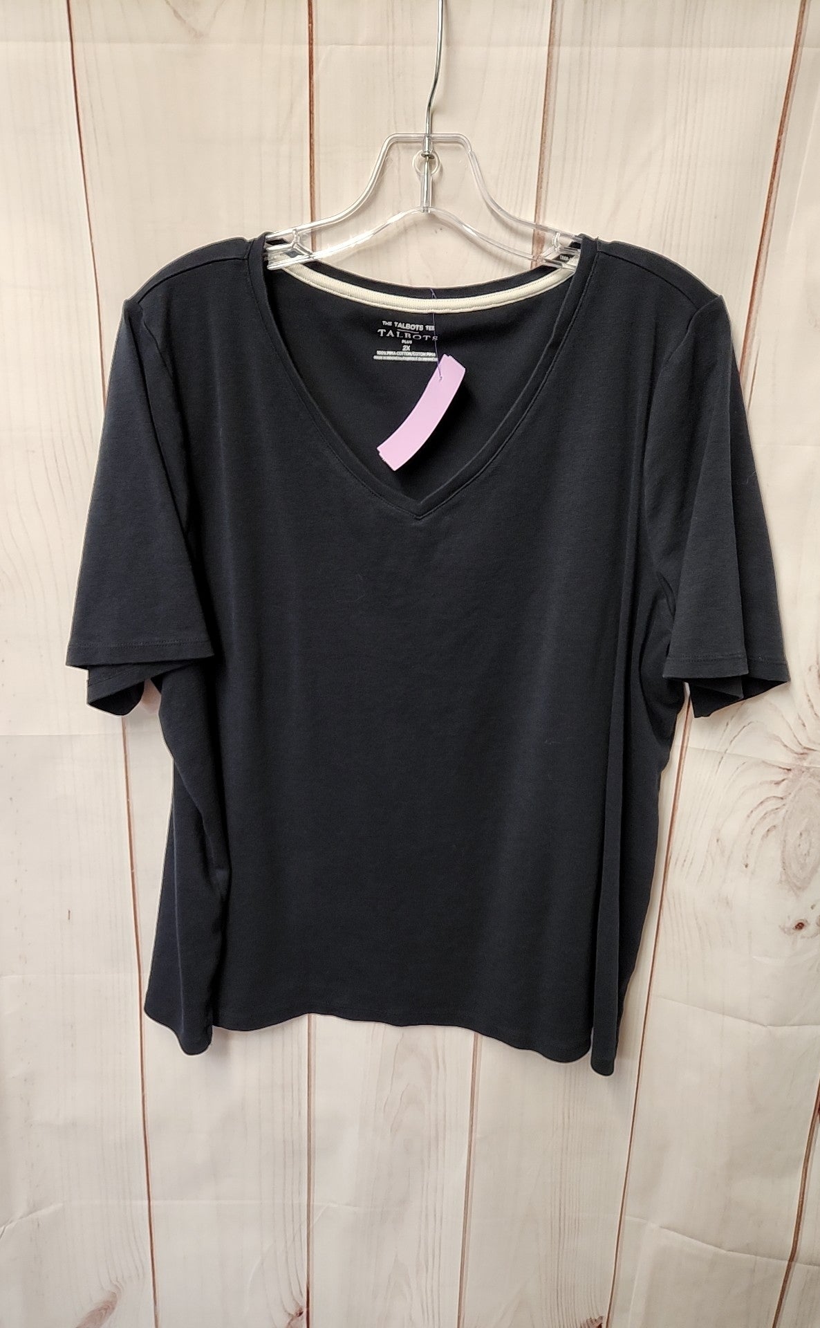 Talbots Women's Size 2X Black Short Sleeve Top