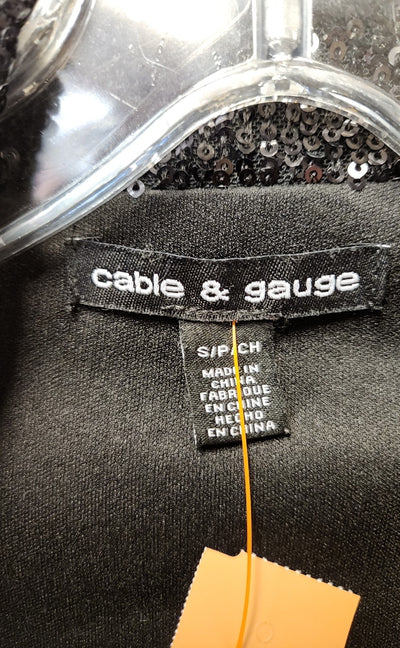 Cable & Gauge Women's Size S Black & Silver Sequined Cardigan