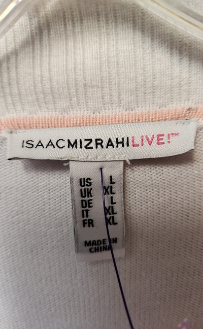 Isaac Mizrahi Live Women's Size L White Cardigan