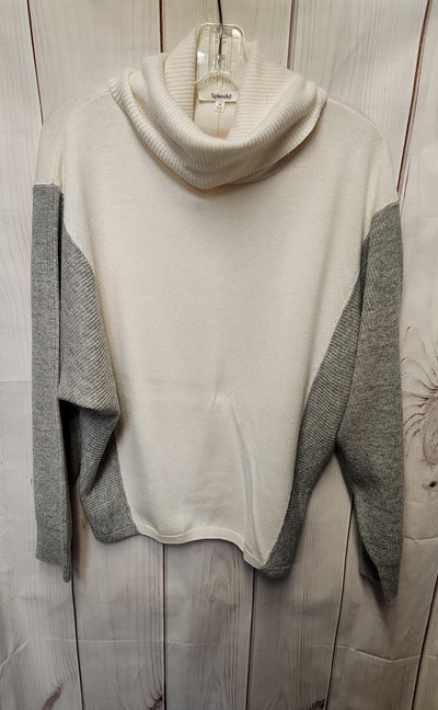 Splendid Women's Size M White & Gray Sweater