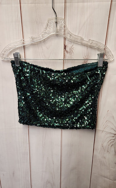 Free People Intimately Women's Size M Green Sequined Sleeveless Top
