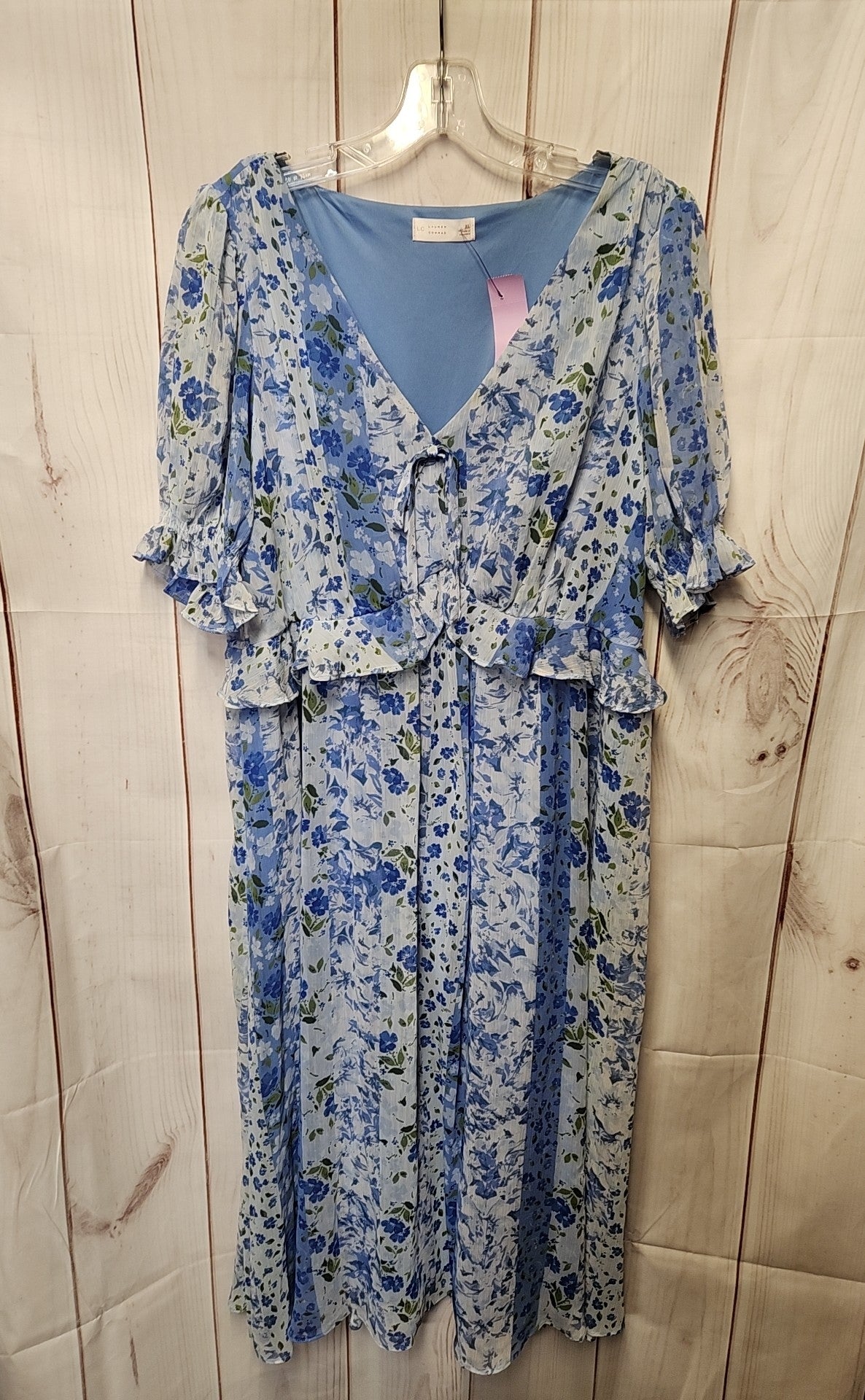 Lauren Conrad Women's Size XL Blue Floral Dress