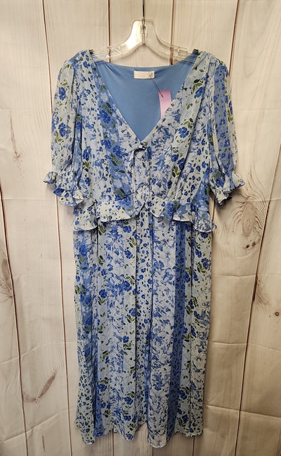Lauren Conrad Women's Size XL Blue Floral Dress