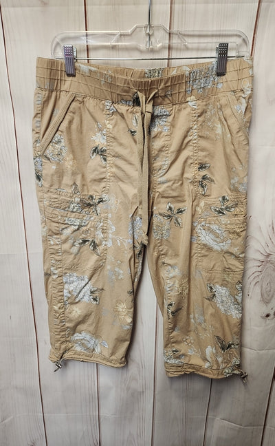 Democracy Women's Size 6 Brown Floral Capris High Rise