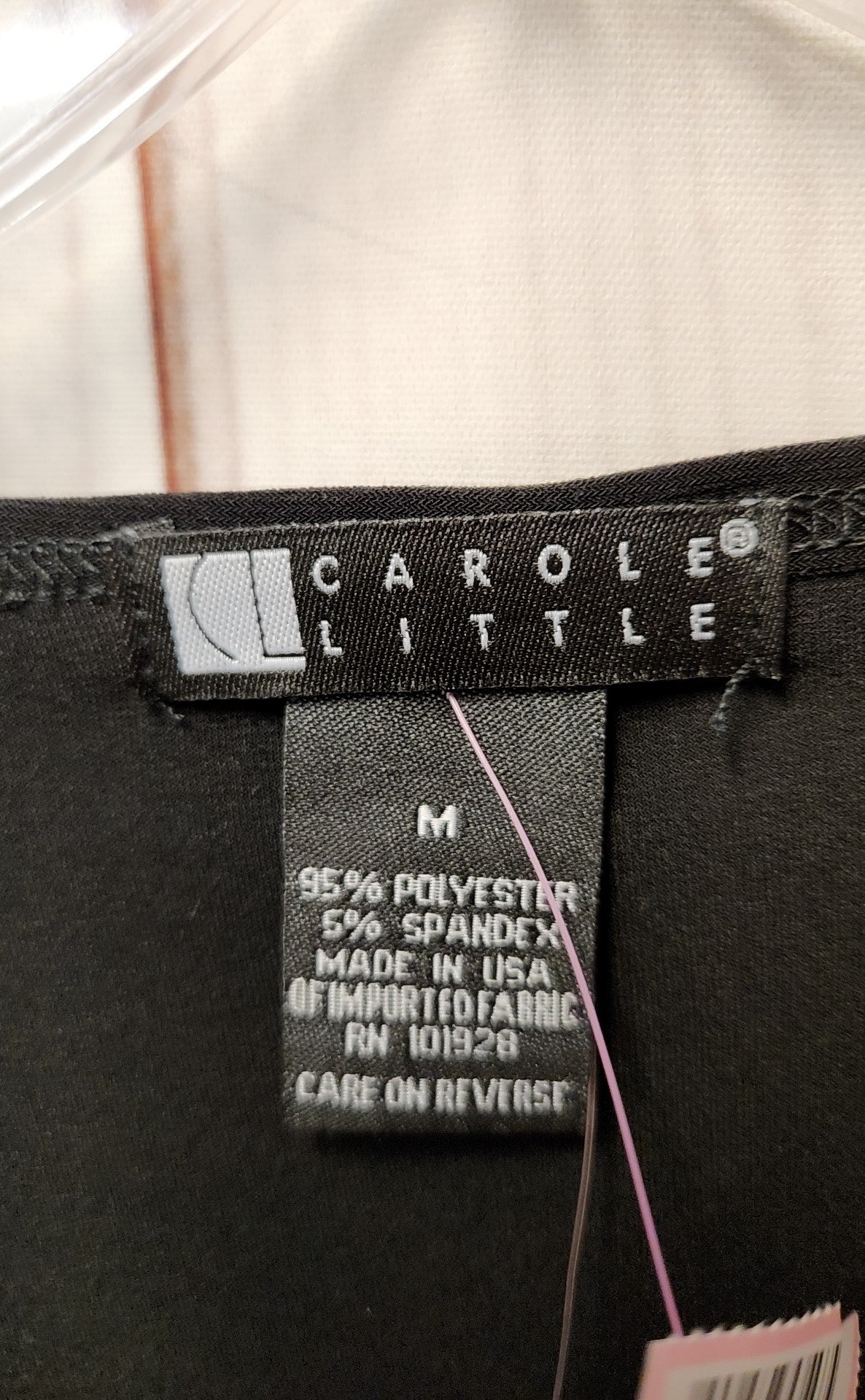 NWT Carole Little Women's Size M Black 3/4 Sleeve Top