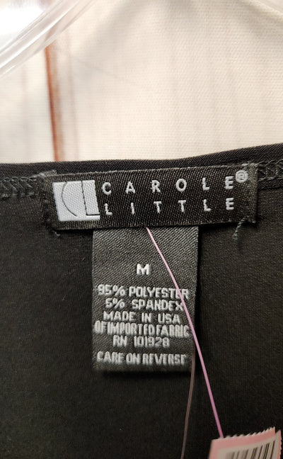 NWT Carole Little Women's Size M Black 3/4 Sleeve Top