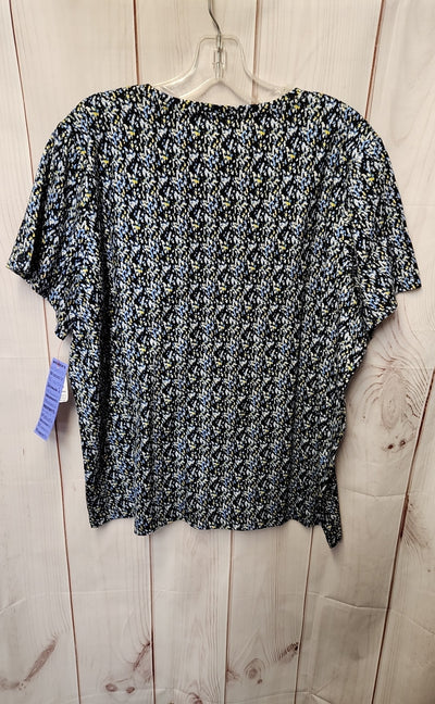 NWT Anne Klein Women's Size 2X Blue Short Sleeve Top