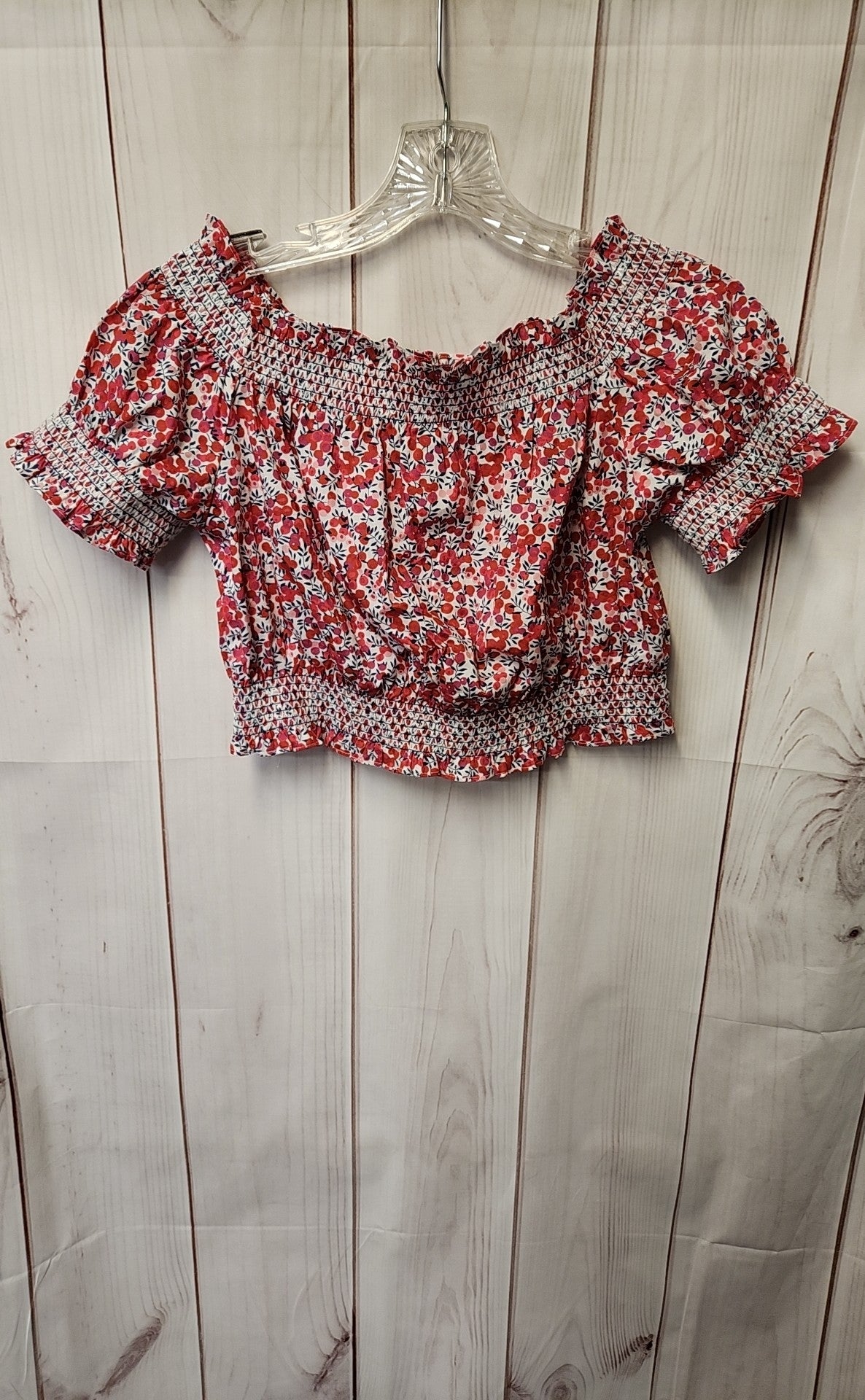 J Crew Women's Size S Red Short Sleeve Top