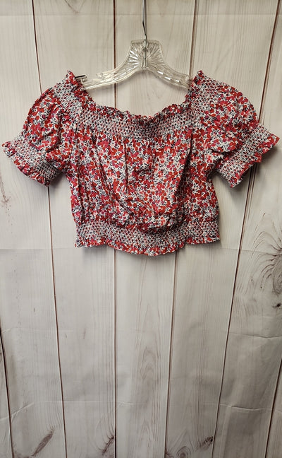 J Crew Women's Size S Red Short Sleeve Top