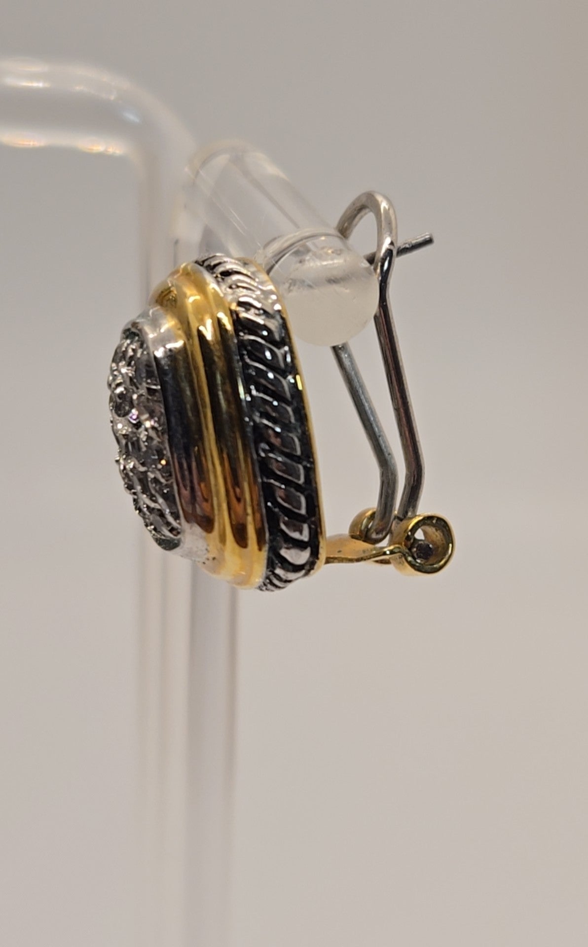 Silver & Gold Crystal Pave Earrings