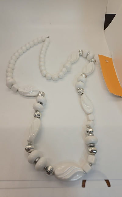 White Beaded Necklace