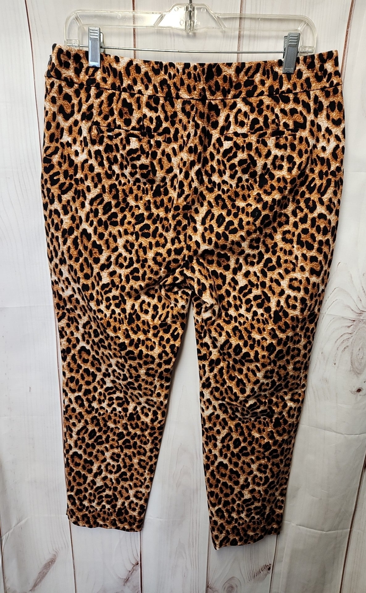 Talbots Women's Size 12 Petite Brown Animal Print Pants Chatham Ankle Pant