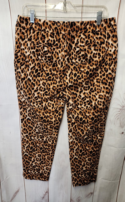Talbots Women's Size 12 Petite Brown Animal Print Pants Chatham Ankle Pant