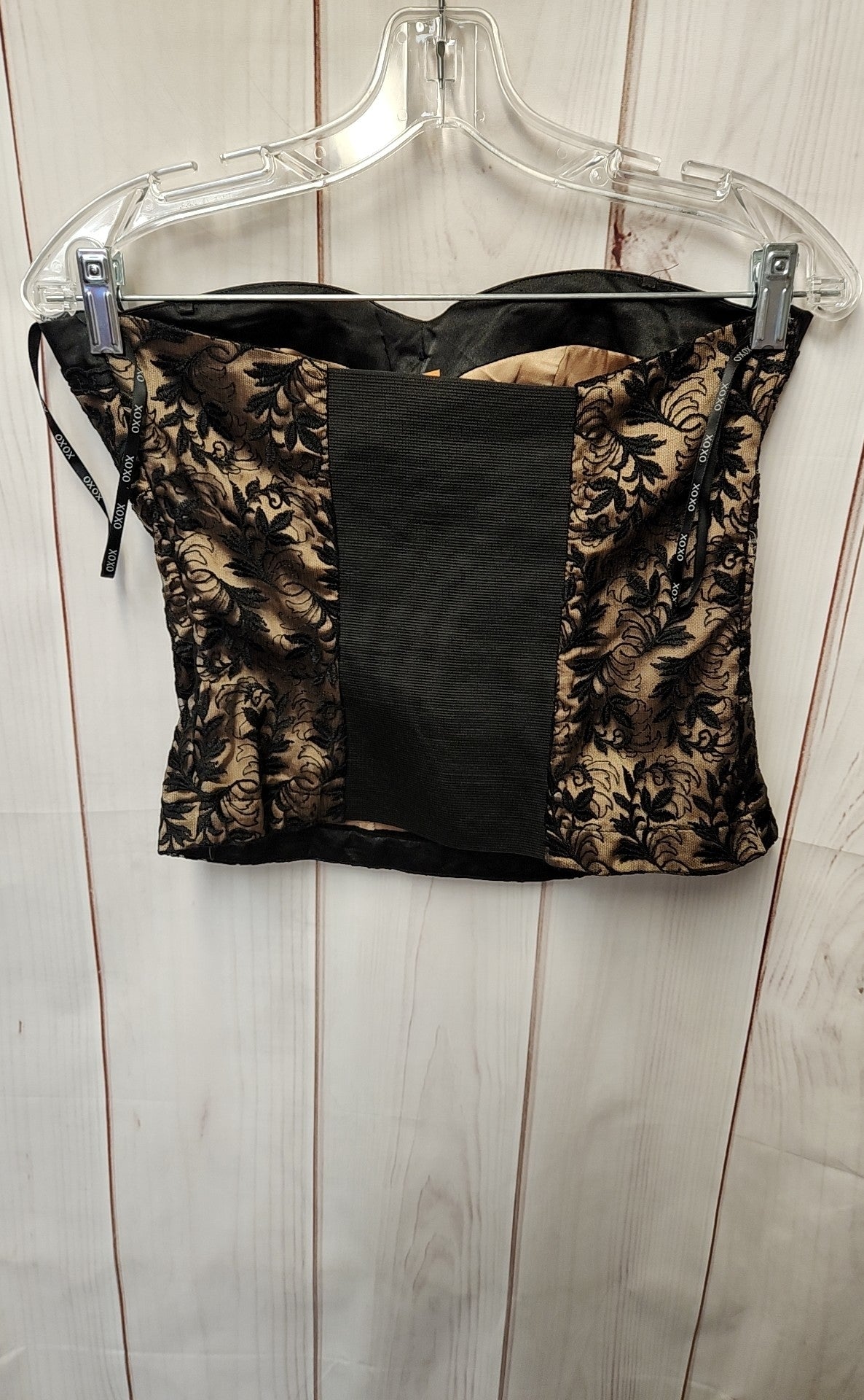 Xoxo Women's Size M Black & Beige Sleeveless Top