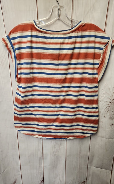 LL Bean Women's Size M Red & White Short Sleeve Top