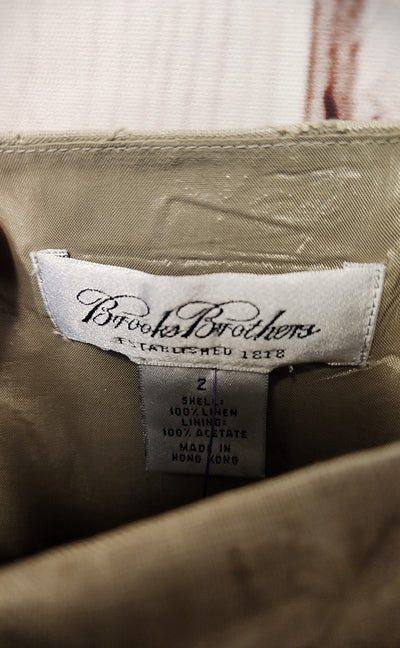 Brooks Brothers Women's Size 2 Brown Linen Floral Dress