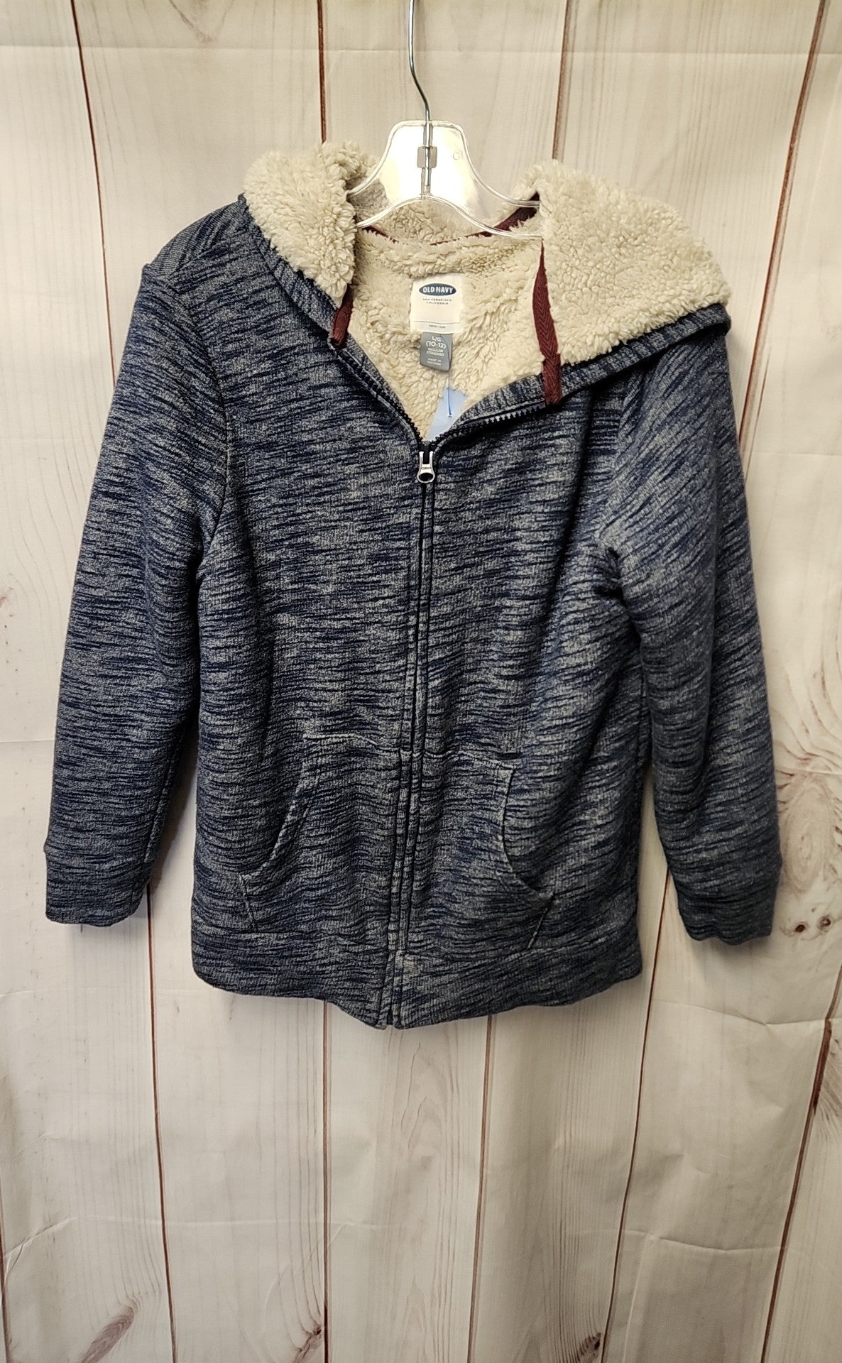Old Navy Boy's Size 10/12 Blue Full Zip Hooded Sweatshirt